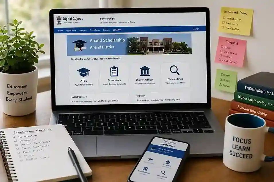 Anand Scholarship Gujarat India - Digital Gujarat scholarship guide for Anand district students