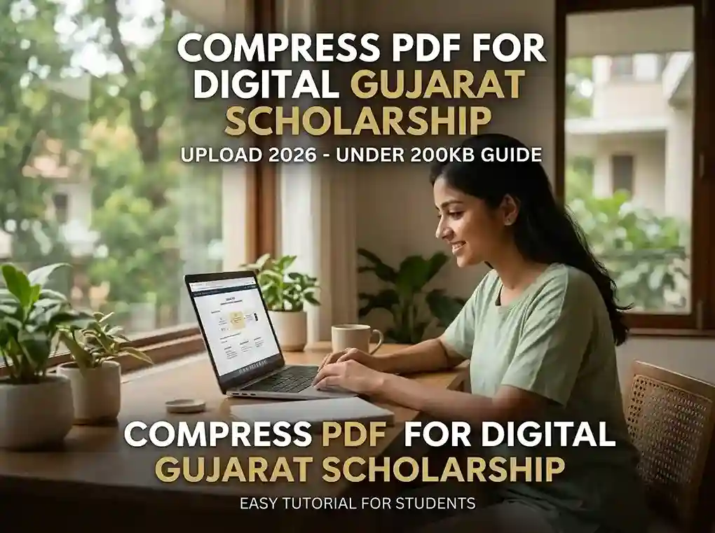 Compress PDF for Digital Gujarat scholarship upload 2026  |  under 200KB guide