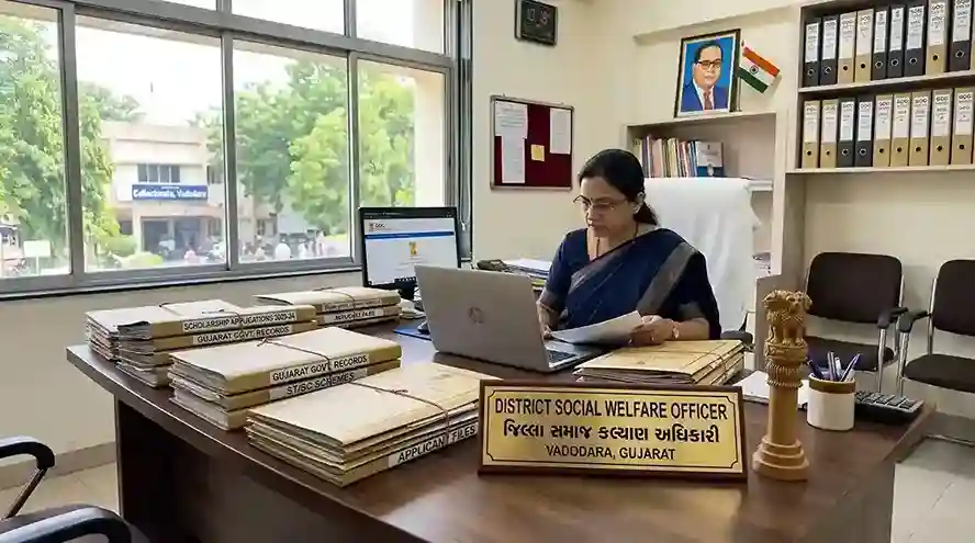 DSWO full form District Social Welfare Officer office Gujarat scholarship verification escalation
