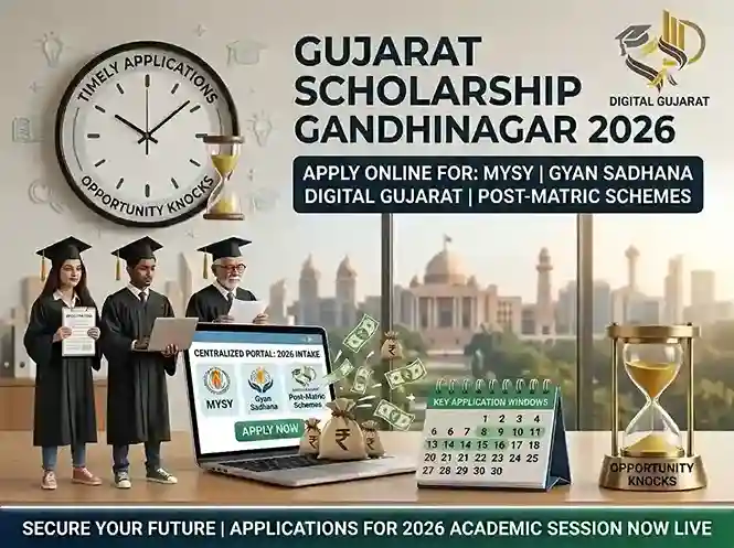 Gujarat Scholarship Gandhinagar 2026 – Apply Online for MYSY, Gyan Sadhana, Digital Gujarat, Post-Matric Schemes