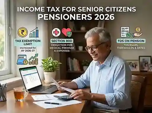 Income Tax for Senior Citizens Pensioners 2026 – Tax Exemption Limit, Section 80D, 80TTB, TDS on Pension