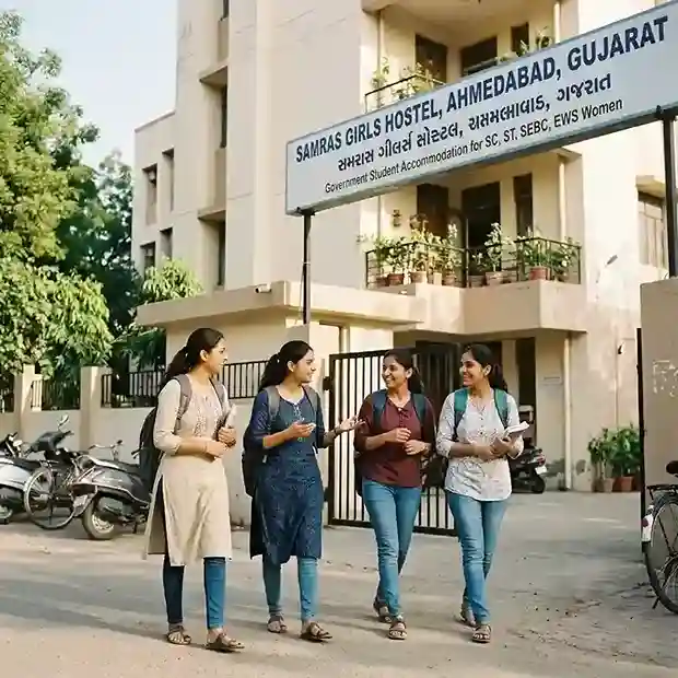 Samras Girls Hostel Ahmedabad Gujarat  |  government student accommodation for SC ST SEBC EWS women
