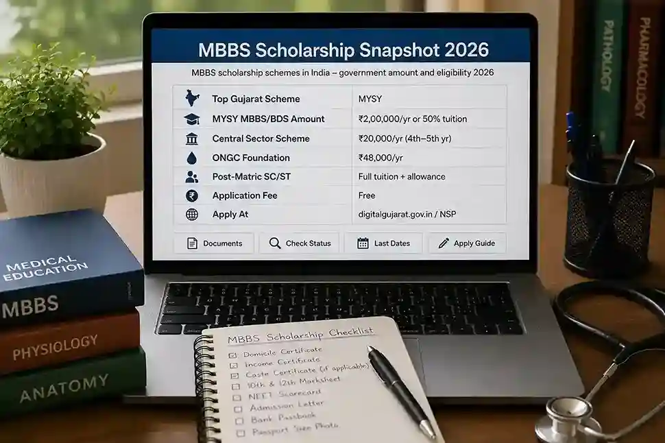 MBBS scholarship schemes in India – government amount and eligibility 2026